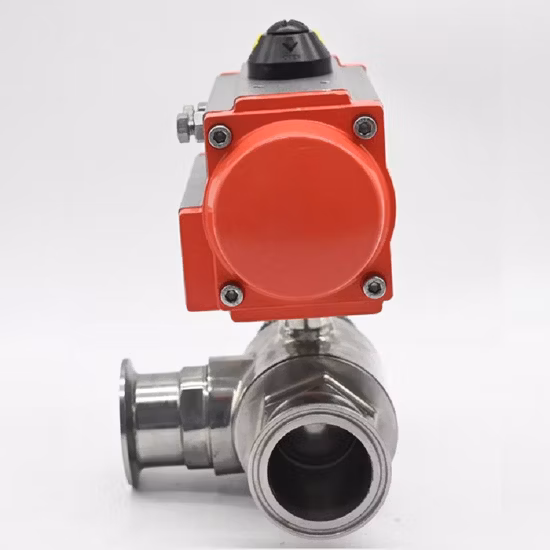 3つのクランプとキャビティシートを備えた2方および3方サニタリーボールバルブ